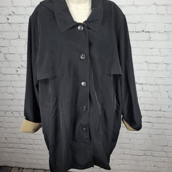 Misty Harbor Black Buttoned Removable Body Warmer Liner Hooded Jacket Size 3X - Picture 13 of 16